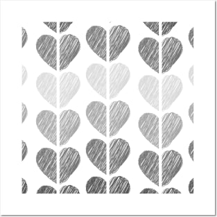 Black and White Hearts Posters and Art